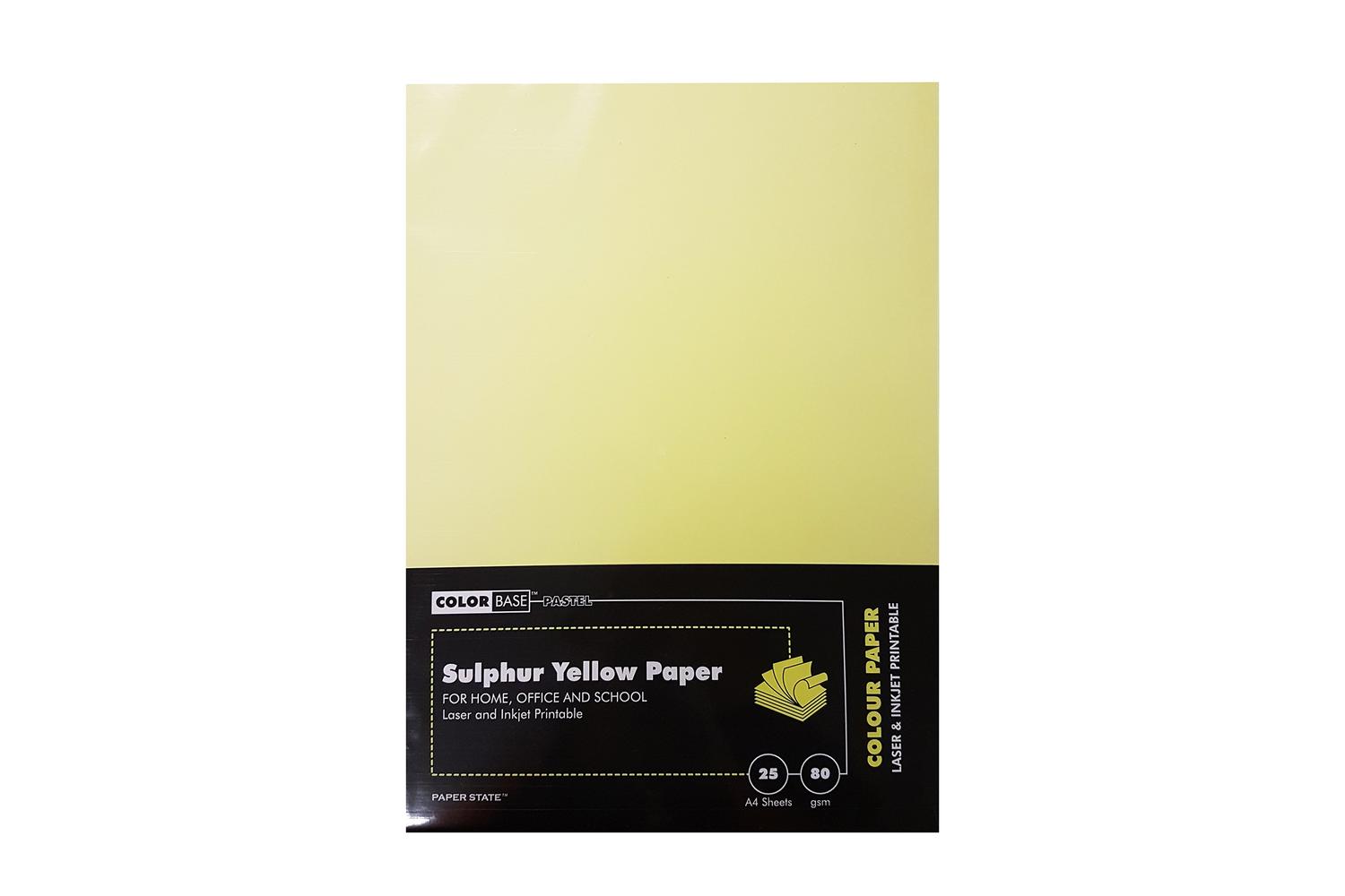 Color Base Wp1646 - A4 Pastel Paper 80gsm 25 Sheets Sulphur