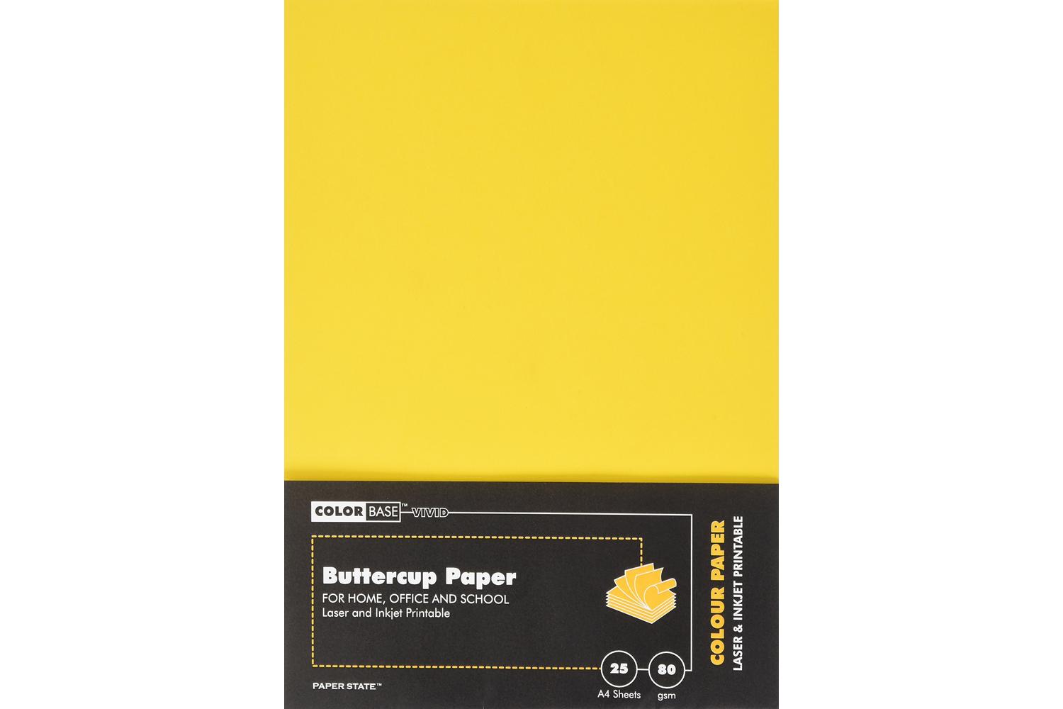 Color Base Wp1658 - A4 Vivid Paper 80gsm 25 Sheets Buttercup