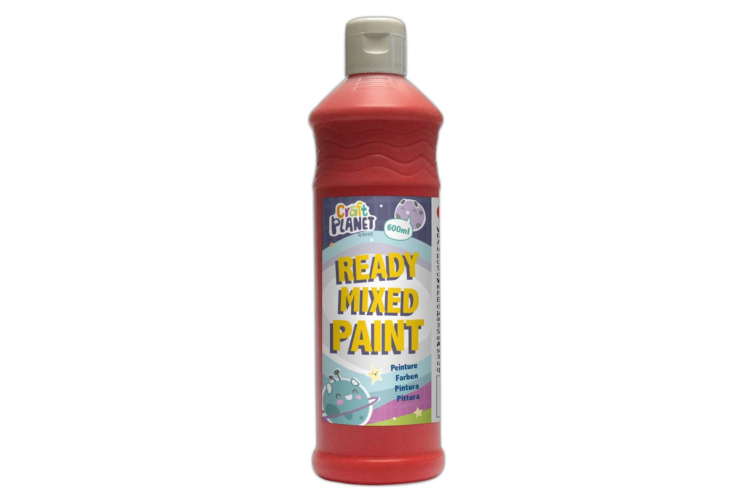 Craft Planet Wd151015 - Ready Mix Paint 600ml Brilliant Red