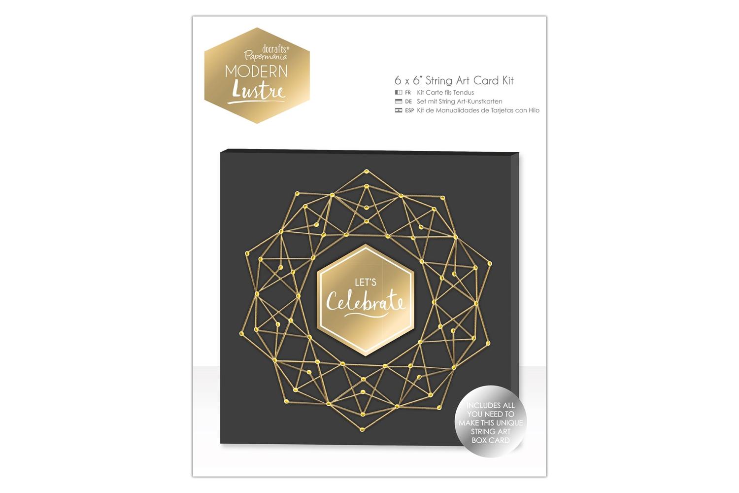 Docrafts Pma 150637 - 6 X 6 String Art Card Kit - Modern Lus