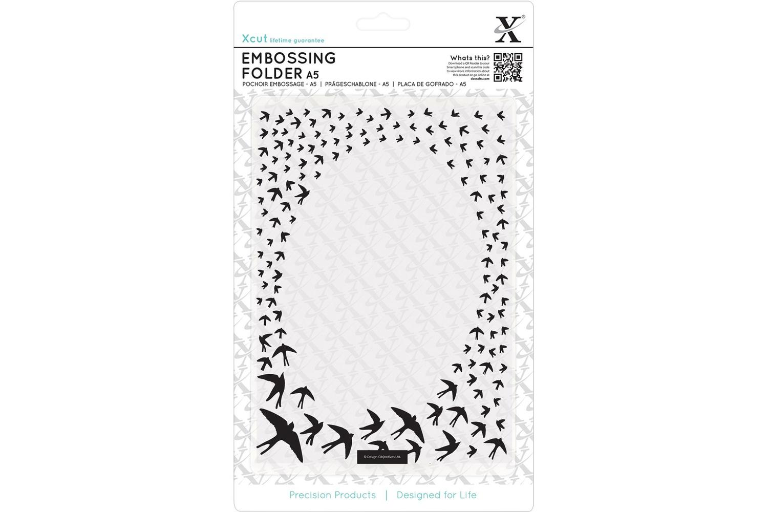 Docrafts Xcu 515214 - A5 Embossing Folder - Swallow Frame