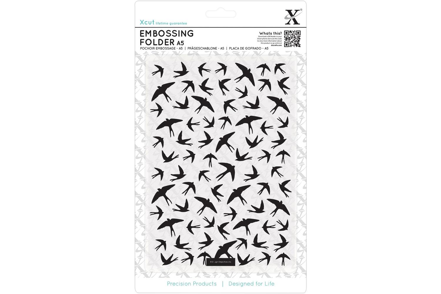 Docrafts Xcu 515213 - A5 Embossing Folder - Swallow Pattern
