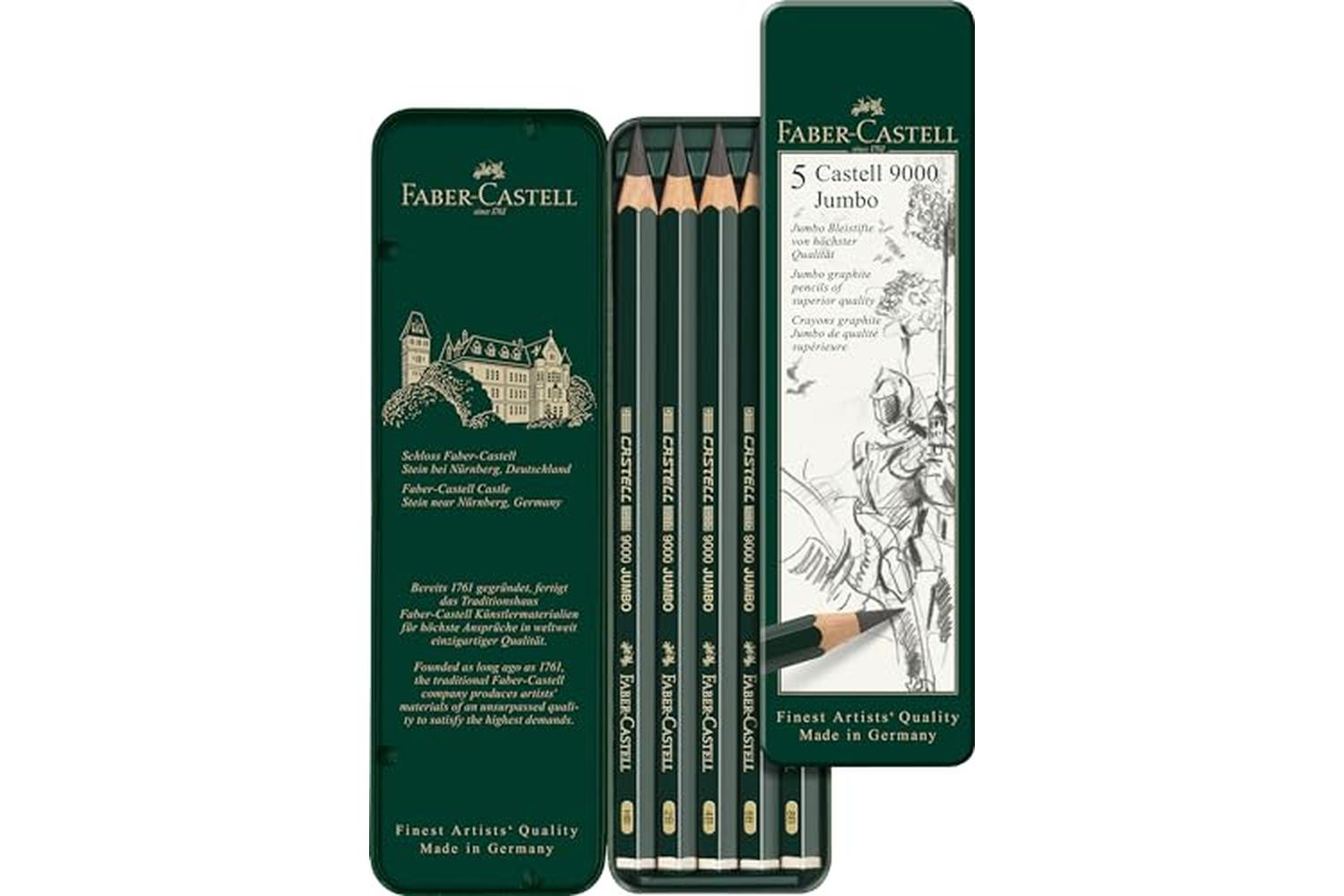 Faber-castell Fc119305 - Castell 9000 Jumbo Pencil Tin Of 5
