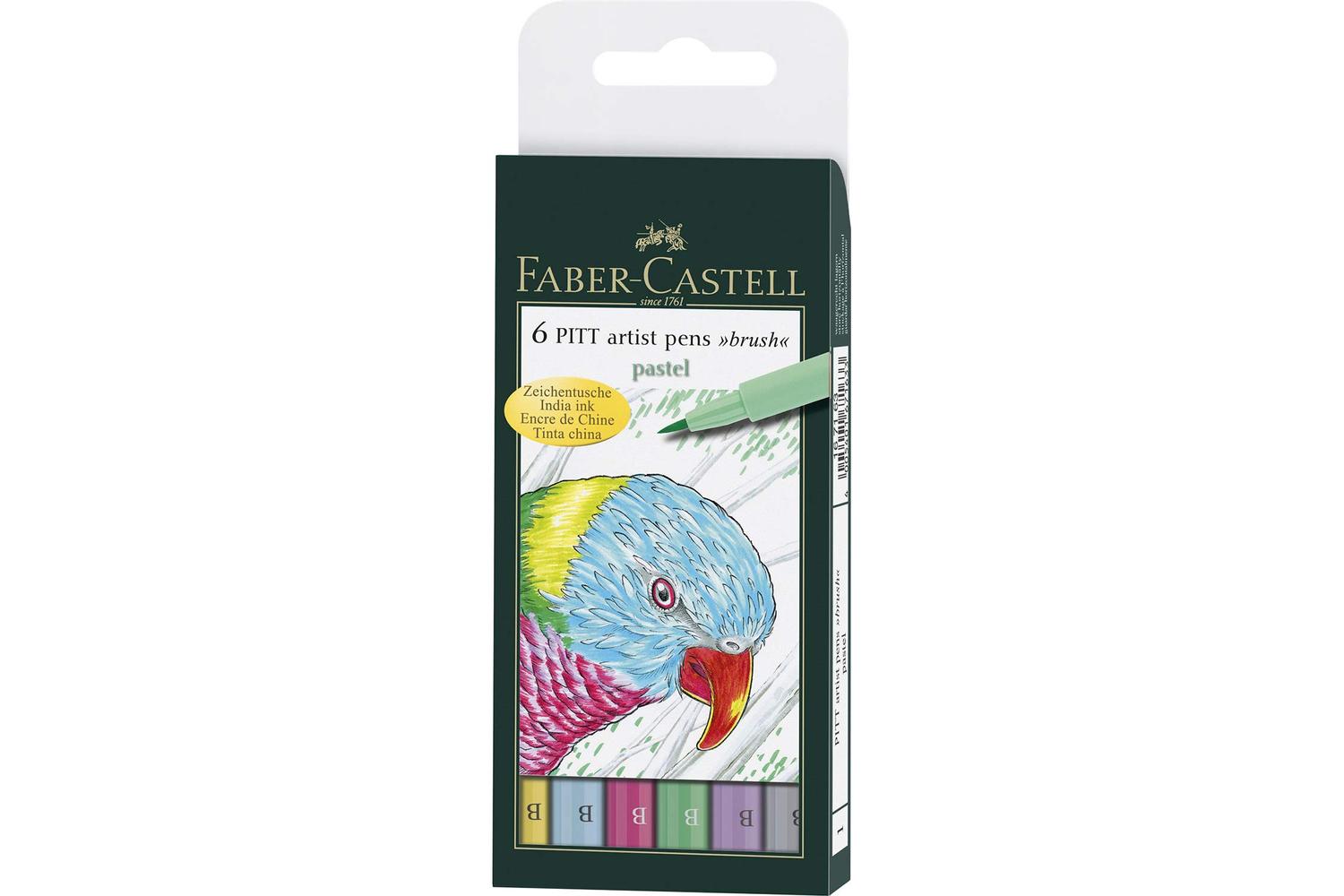 Faber-castell Fc167163 - Pitt Artist Pen Brush Wallet Of 6 P