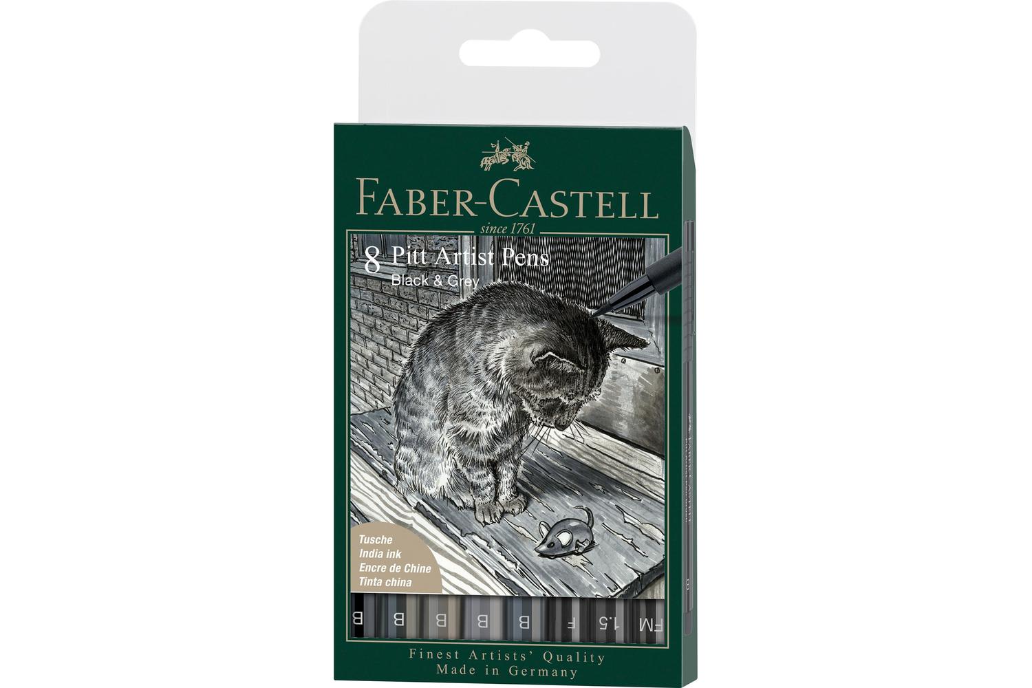 Faber-castell Fc167171 - Pitt Artist Pen Brush Wallet Of 8 B