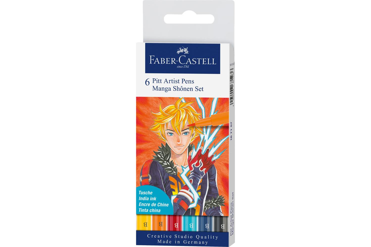 Faber-castell Fc167157 - Pitt Artist Pen Manga - Wallet Of 6