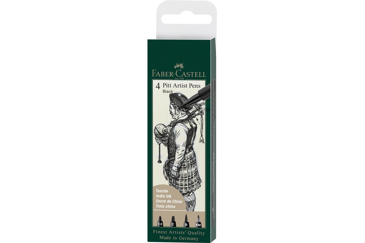 Faber-castell Fc167153 - Pitt Artist Pen Wallet Of 4 Col 199