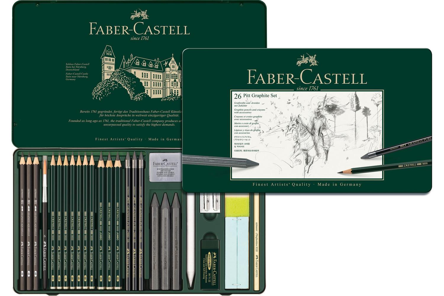 Faber-castell Fc112974 - Pitt Monochrome Set Tin Of 26