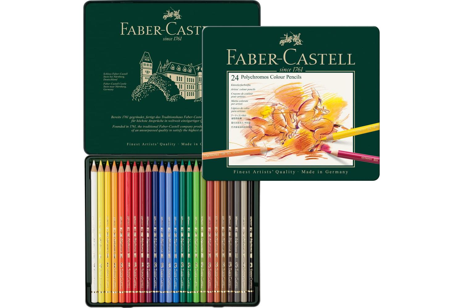 Faber-castell Fc110024 - Tin Of 24 Polychromos Artists' Penc