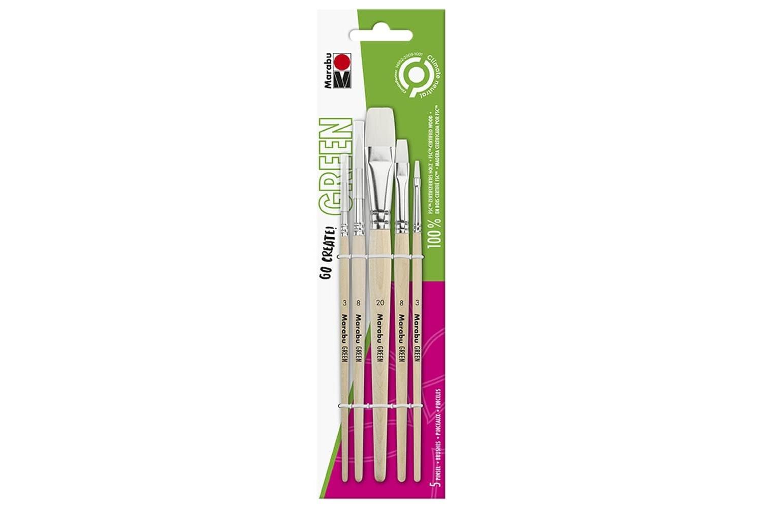 Marabu Mr0175000000201 - Marabu Green Brush-set X5 Fsc Round