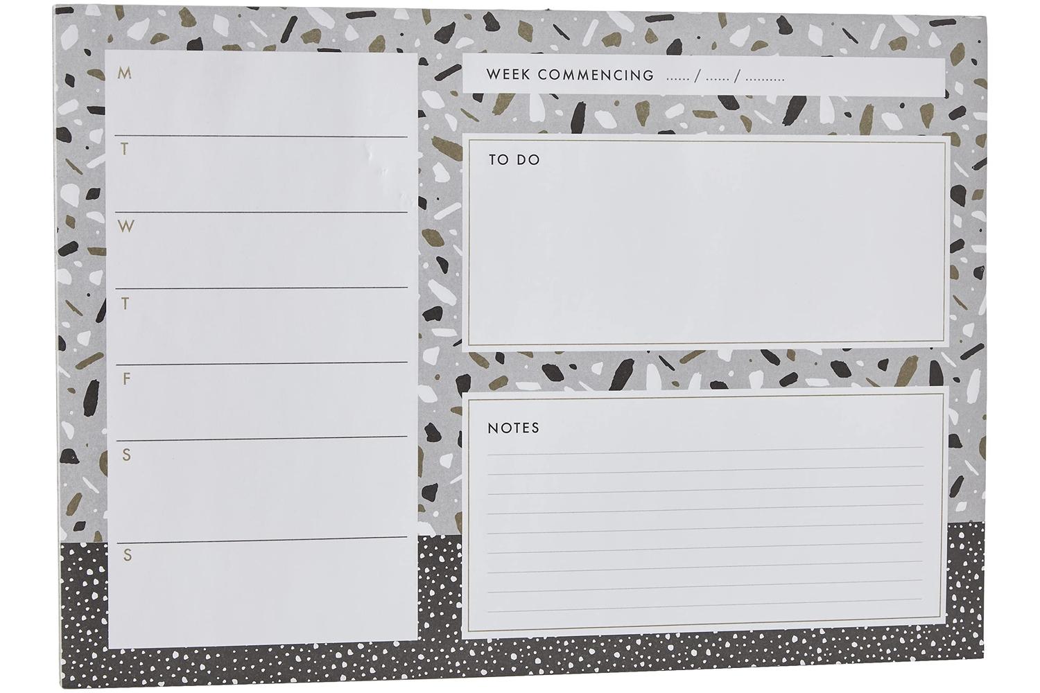 Noteworthy Not 101128 - A4 Desk Pad - Metallic Mono