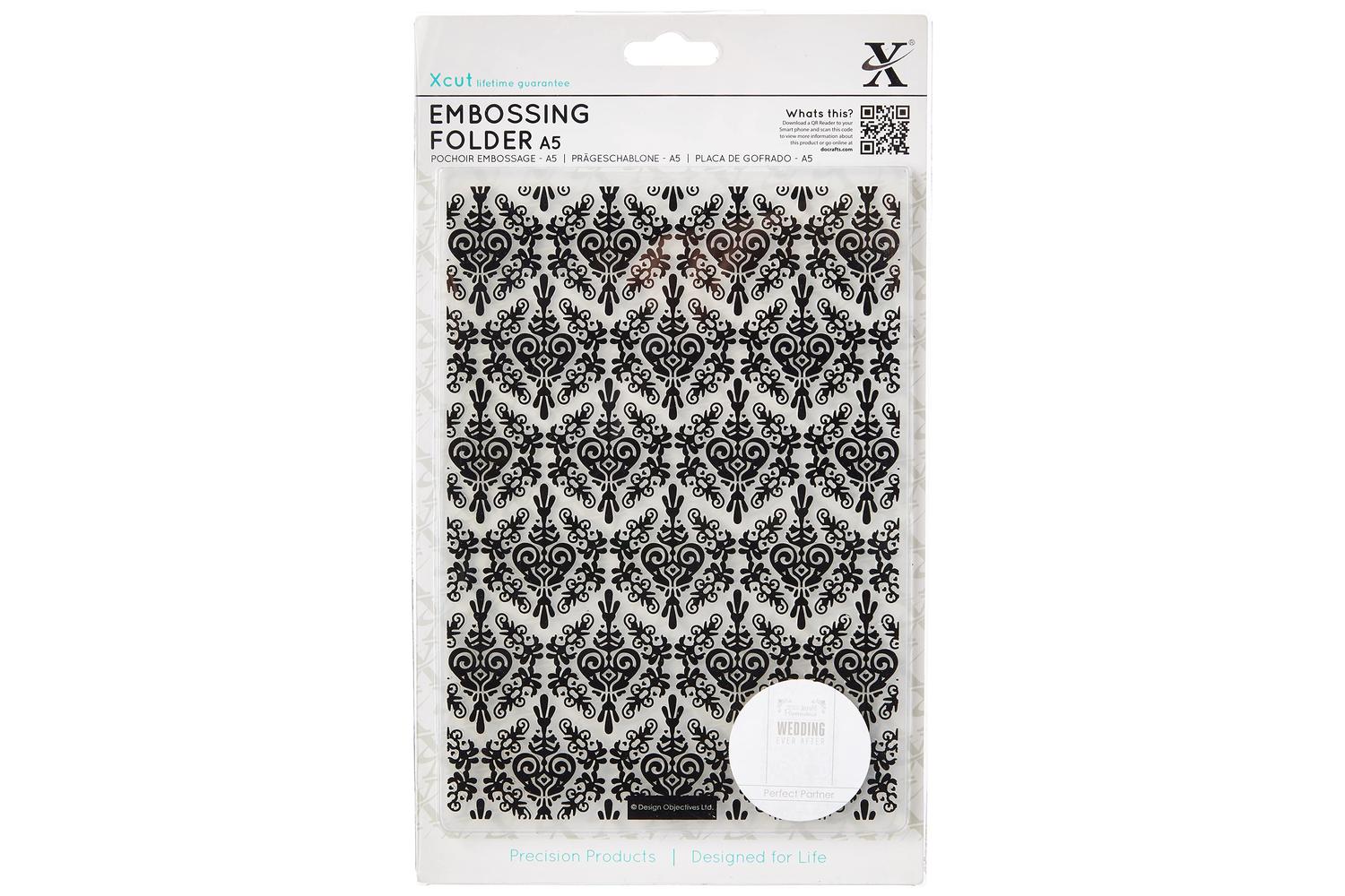 Papermania Xcu 515187 - A5 Embossing Folder - Damask Backgro