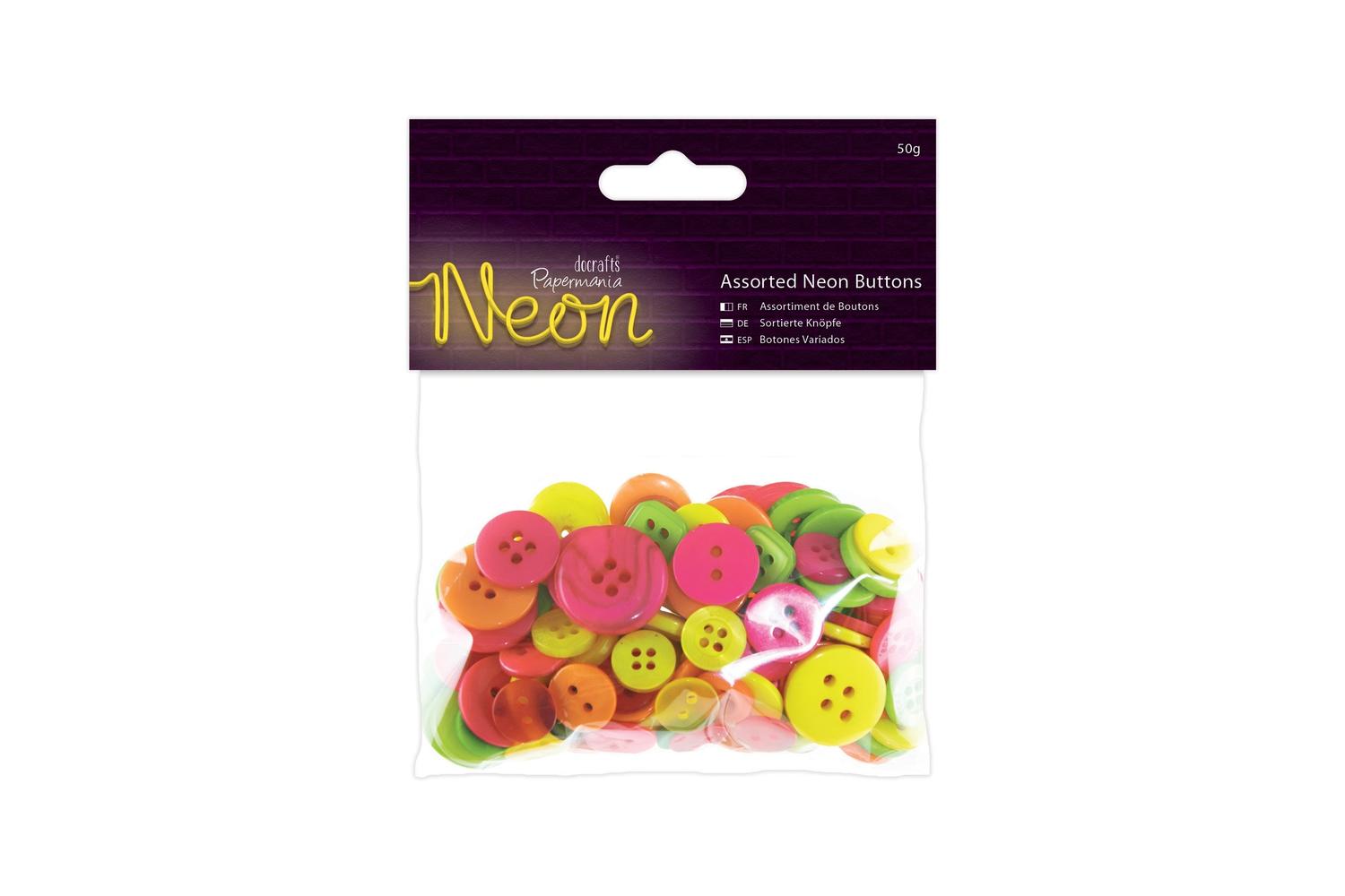 Papermania Pma 354323 - Assorted Buttons (50g) - Neon