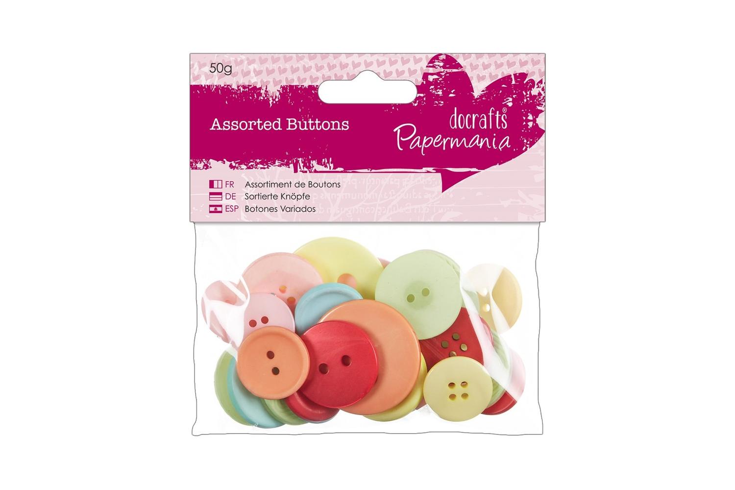 Papermania Pma 354316 - Assorted Buttons (50g) - Vintage