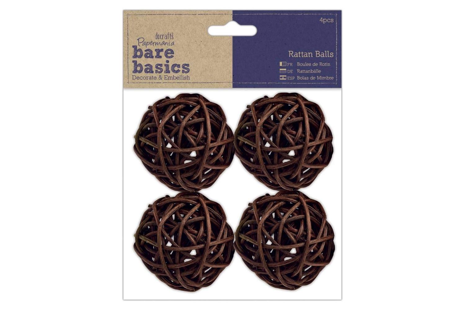 Papermania Pma 174458 - Rattan Balls (4pcs) - Large - Bare B