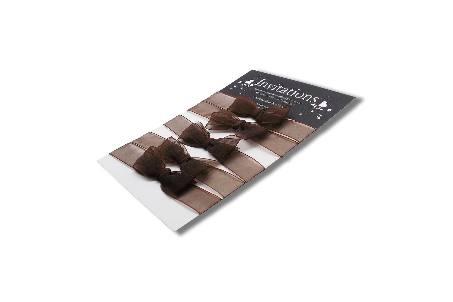 Paperstate In3204 - Inv. 5 Hand Tied Ribbons Organza Chocola