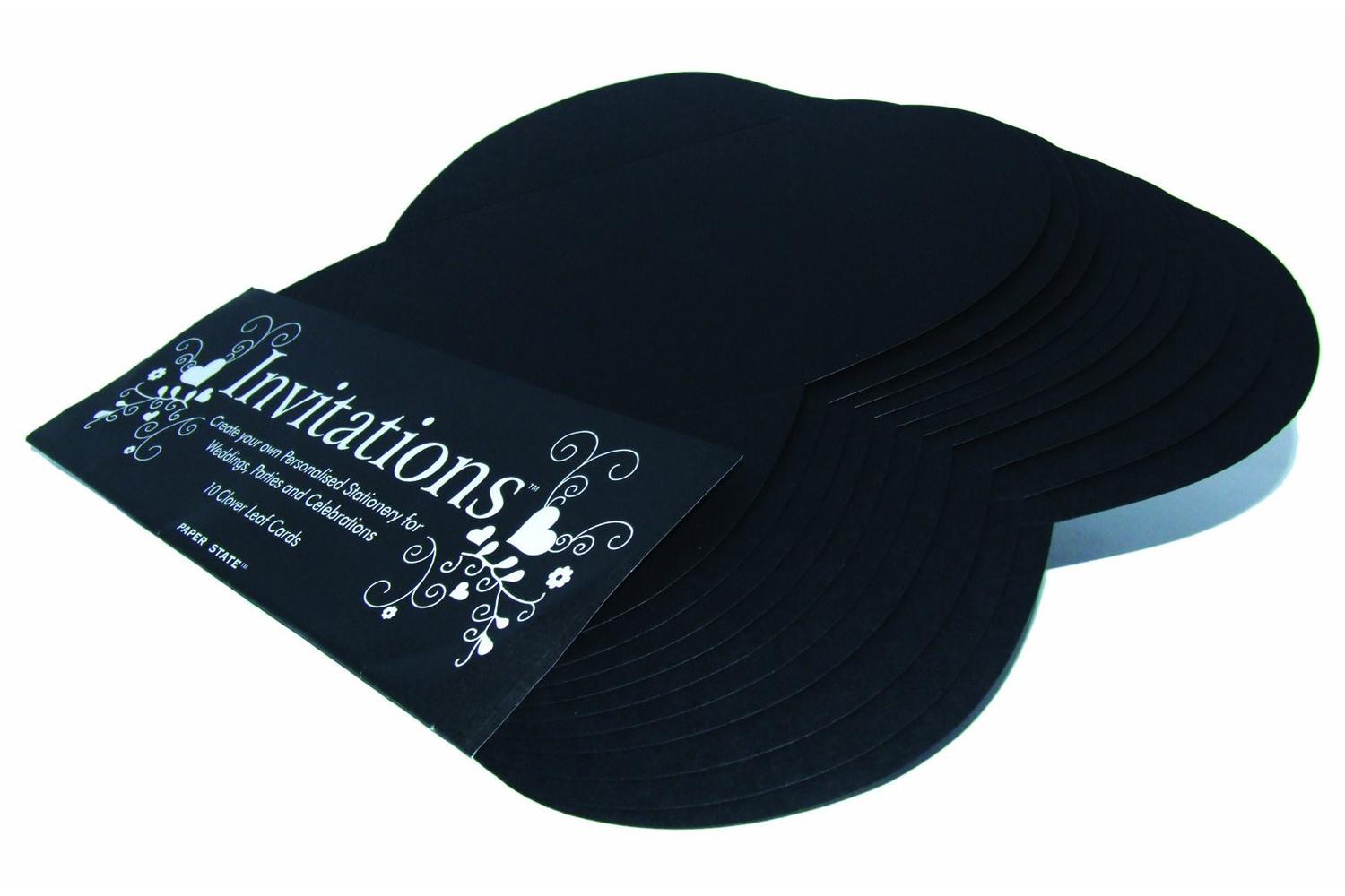 Paperstate In0607 - Invitation Cloverleaf Card Black 10$