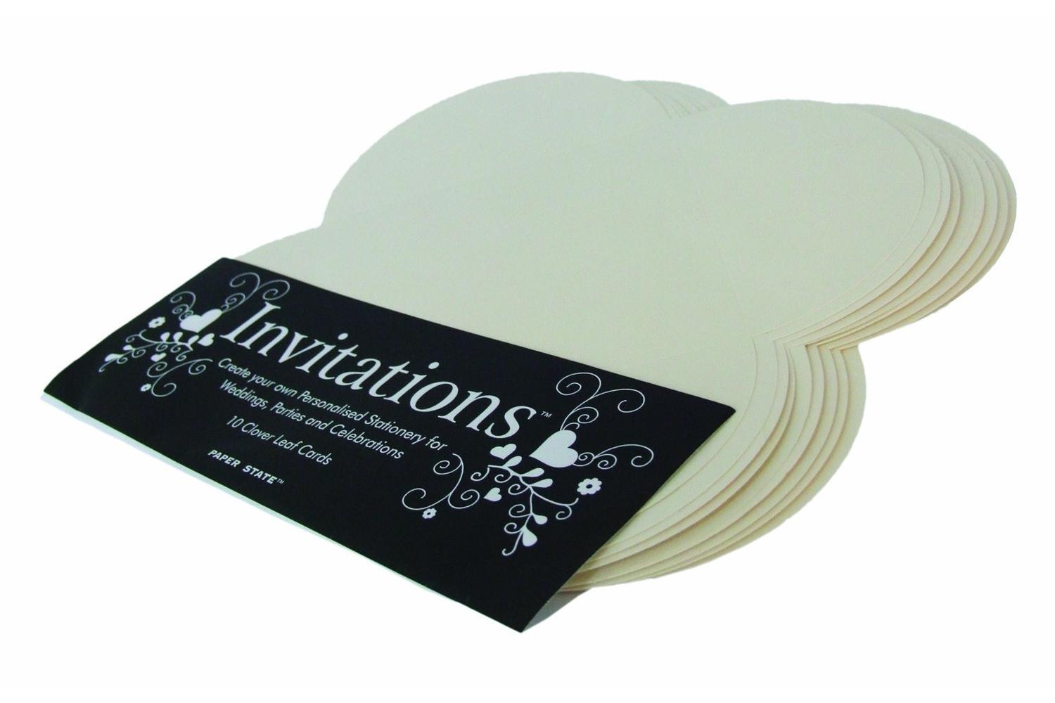 Paperstate In0602 - Invitation Cloverleaf Card Champagne 10$