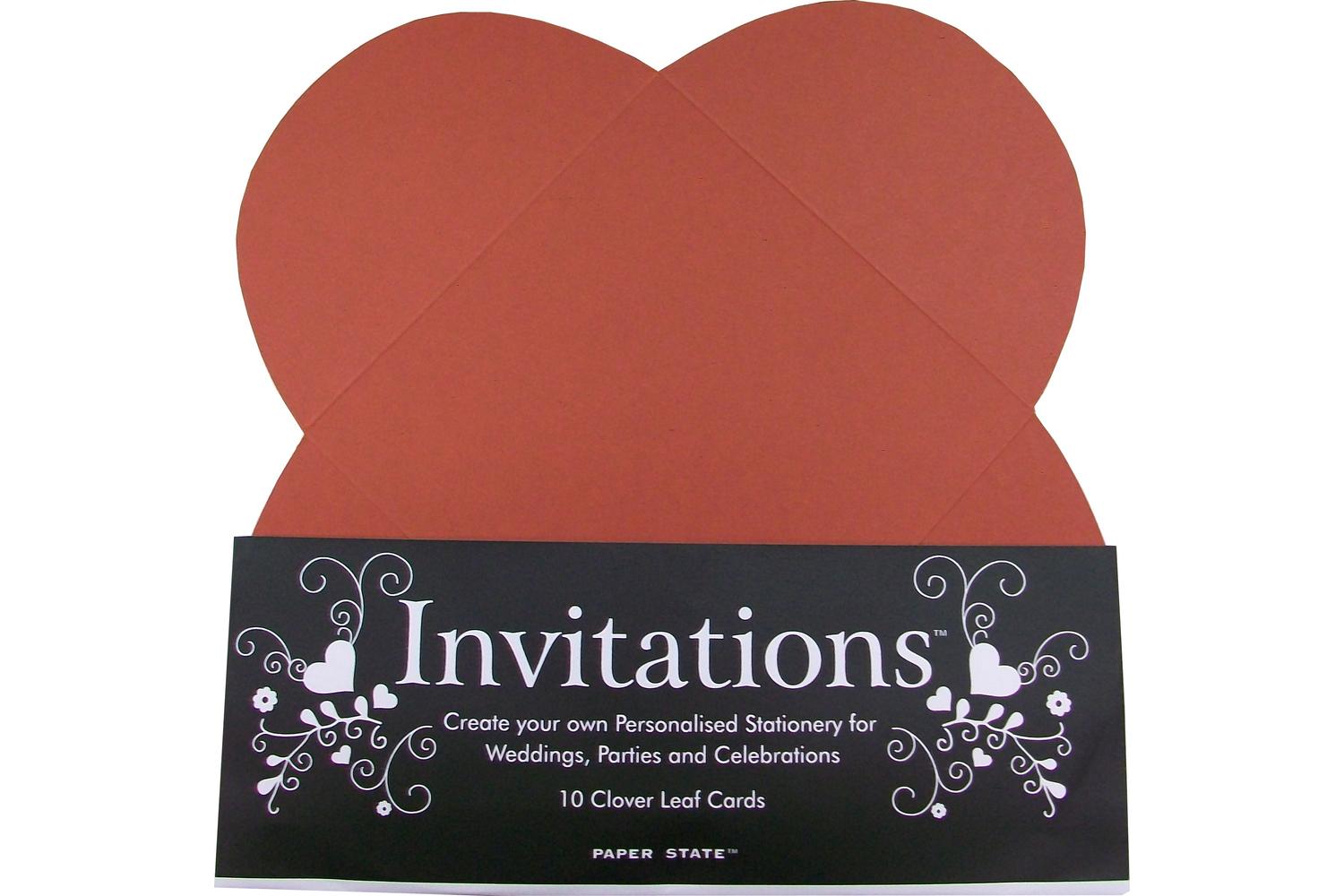 Paperstate In0605 - Invitation Cloverleaf Card Ruby 10$