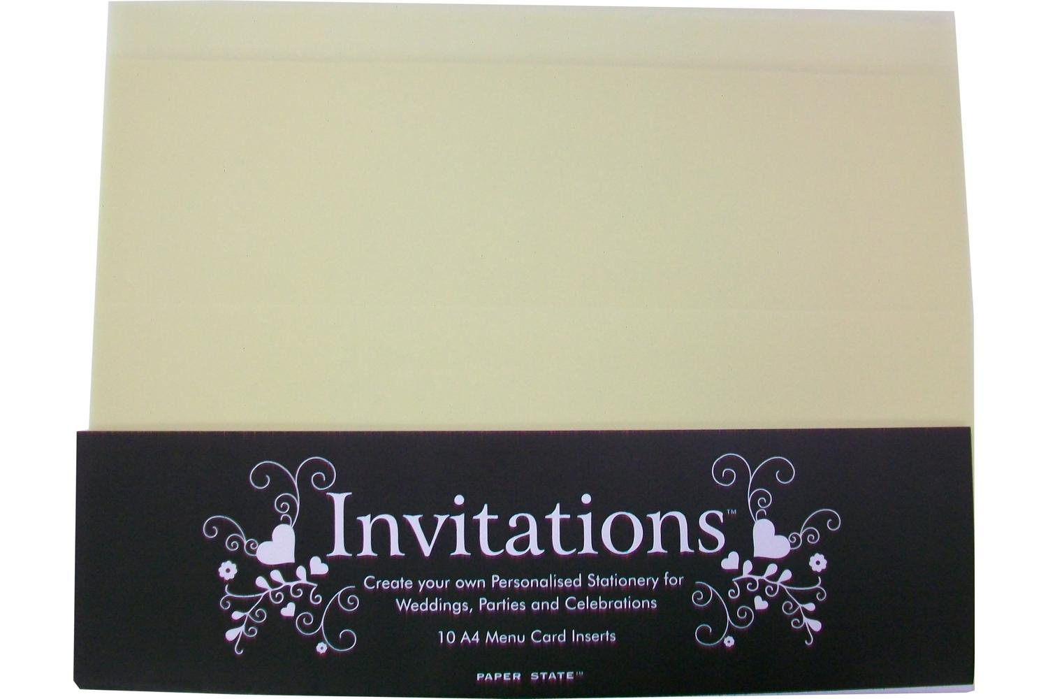 Paperstate In1208 - Invitation Menu Insert Trans Cream 10$