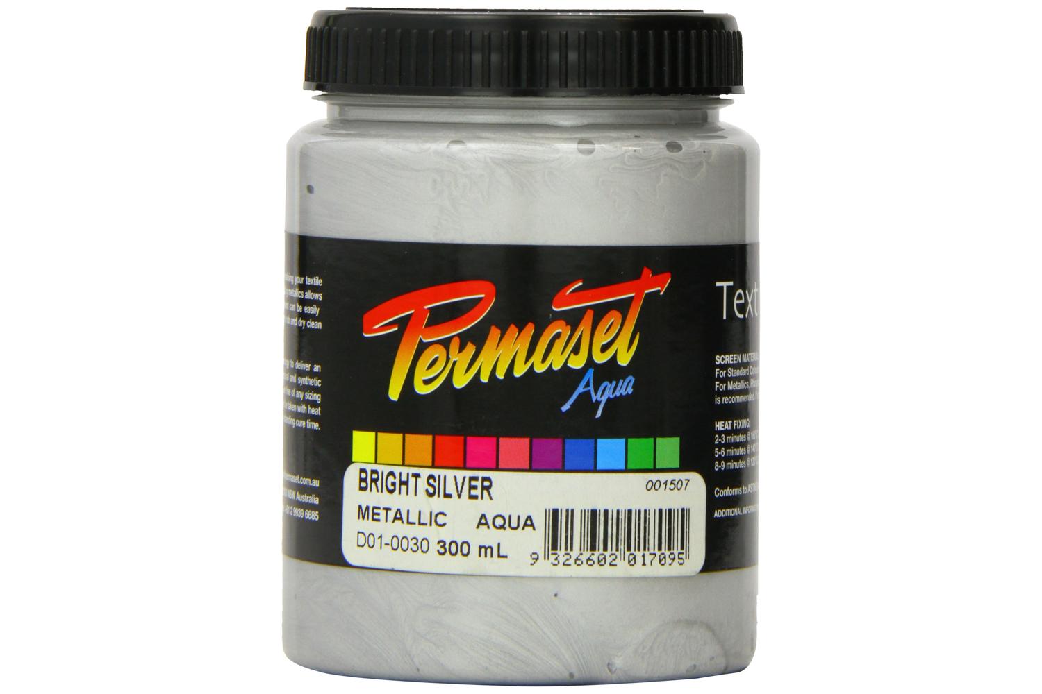 Permaset Sr001507 - Aqua Metallic 300ml Bright Silver