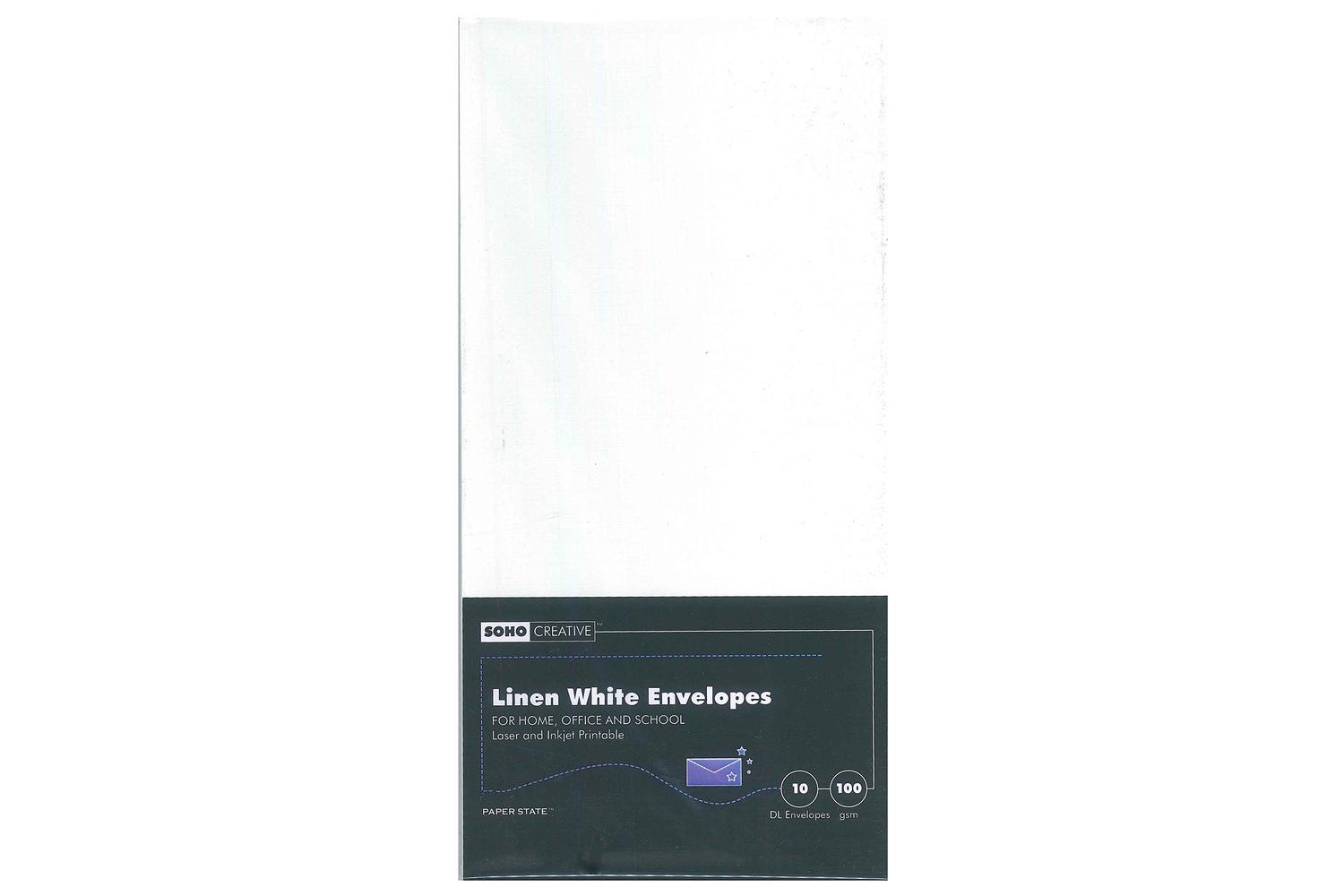 Soho Creative We0056 - White Envelope Dl 100gsm Pk10