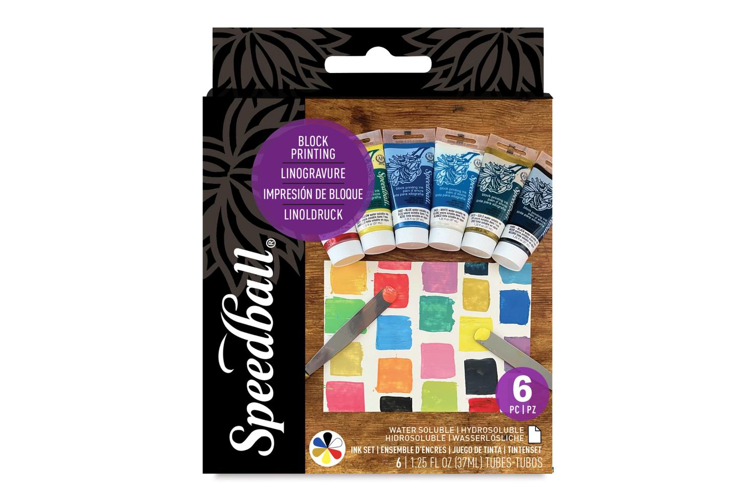 Speedball Sb003470 - Block Ink Starter Set (6) 37 Cc Tubes W