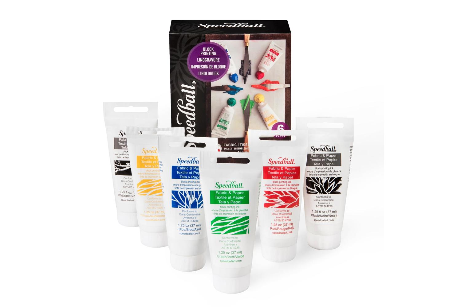 Speedball Sb003479 - Fabric & Paper Block Printing Ink Set -