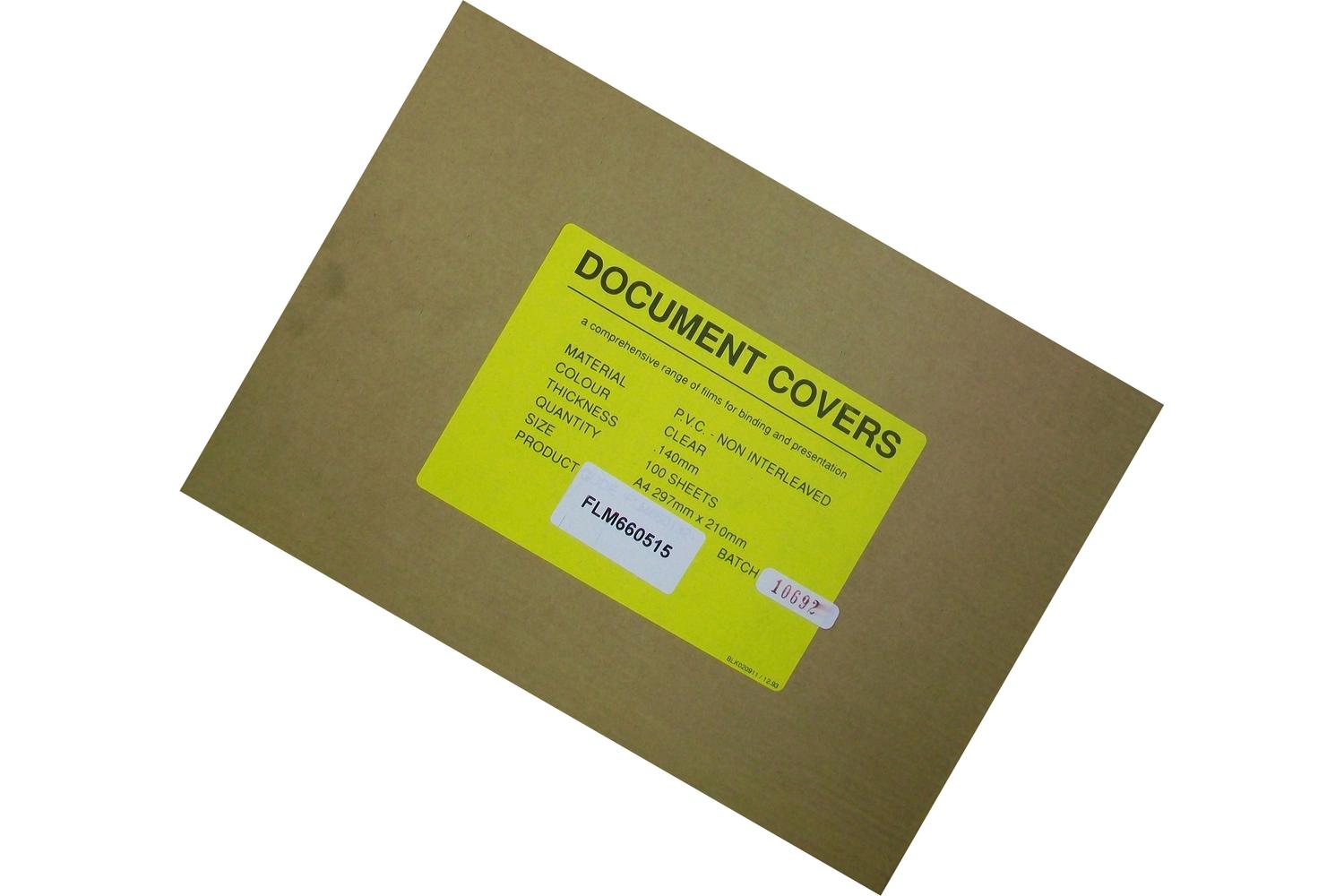 West Flm660515 - Doc Covers A4 Pvc Clear N/i 140mic Bx100