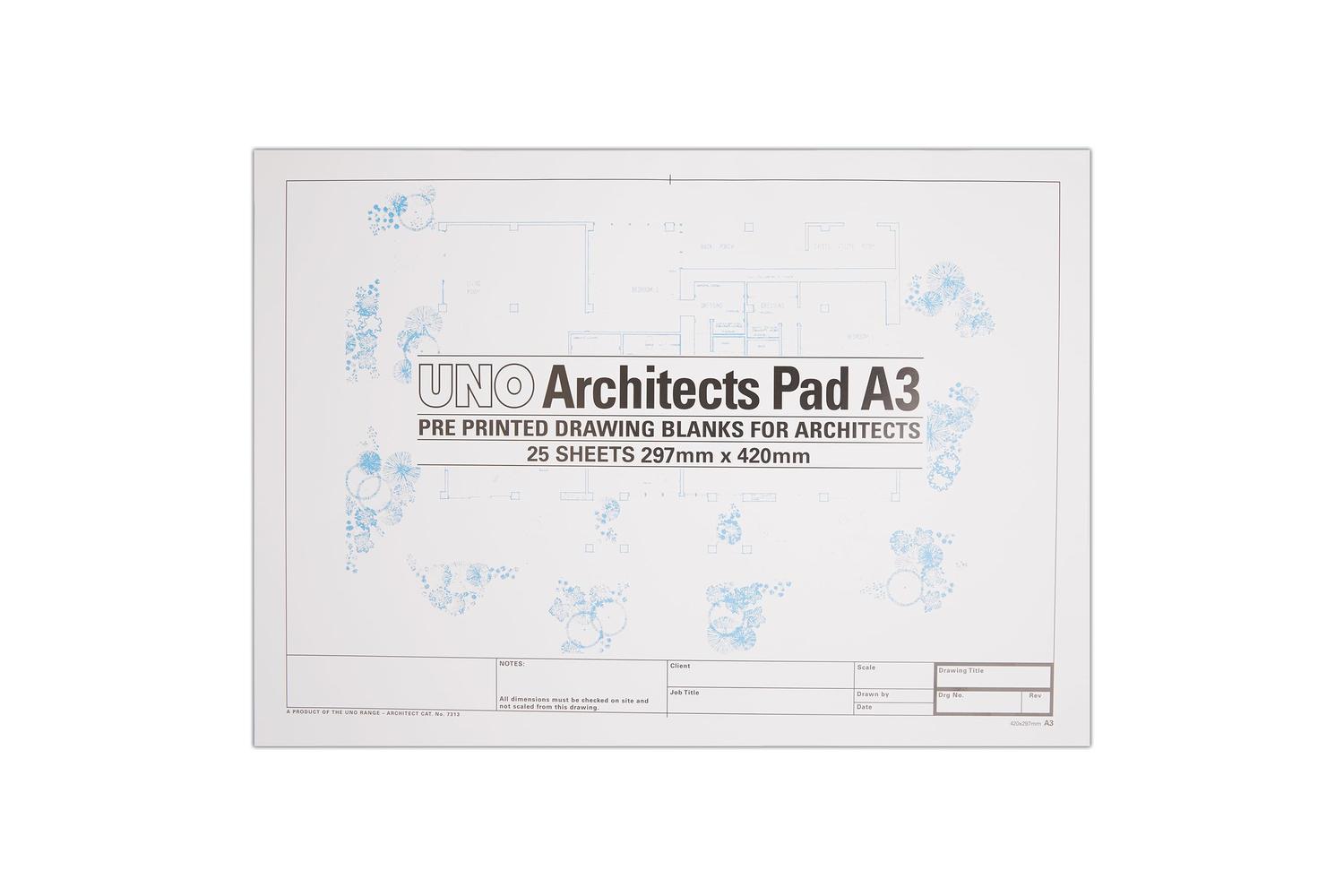 West - Uno Un7313 - Uno Architects Blanks A3 25 Sheets