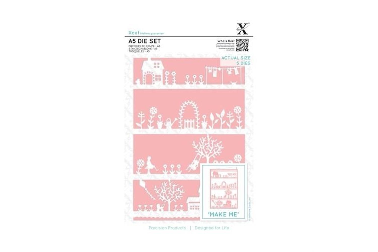 Xcut Xcu 503096 - A5 Dies (5pcs) - House & Garden