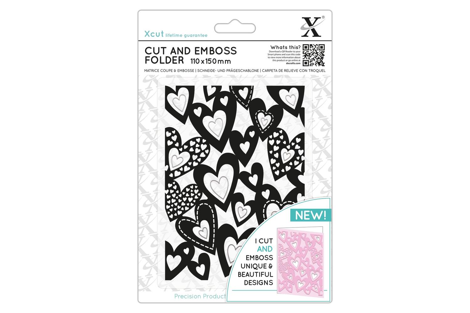 Xcut Xcu 503821 - Cut & Emboss Folder - Multi Hearts