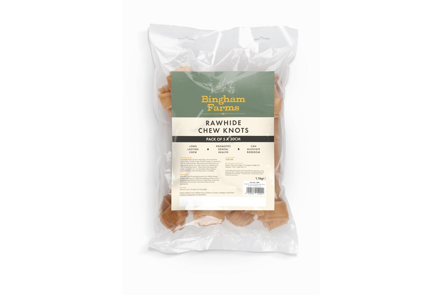 Bingham Farms Pei-1209 - Natures Deli 30cm Rawhide Chew Knot