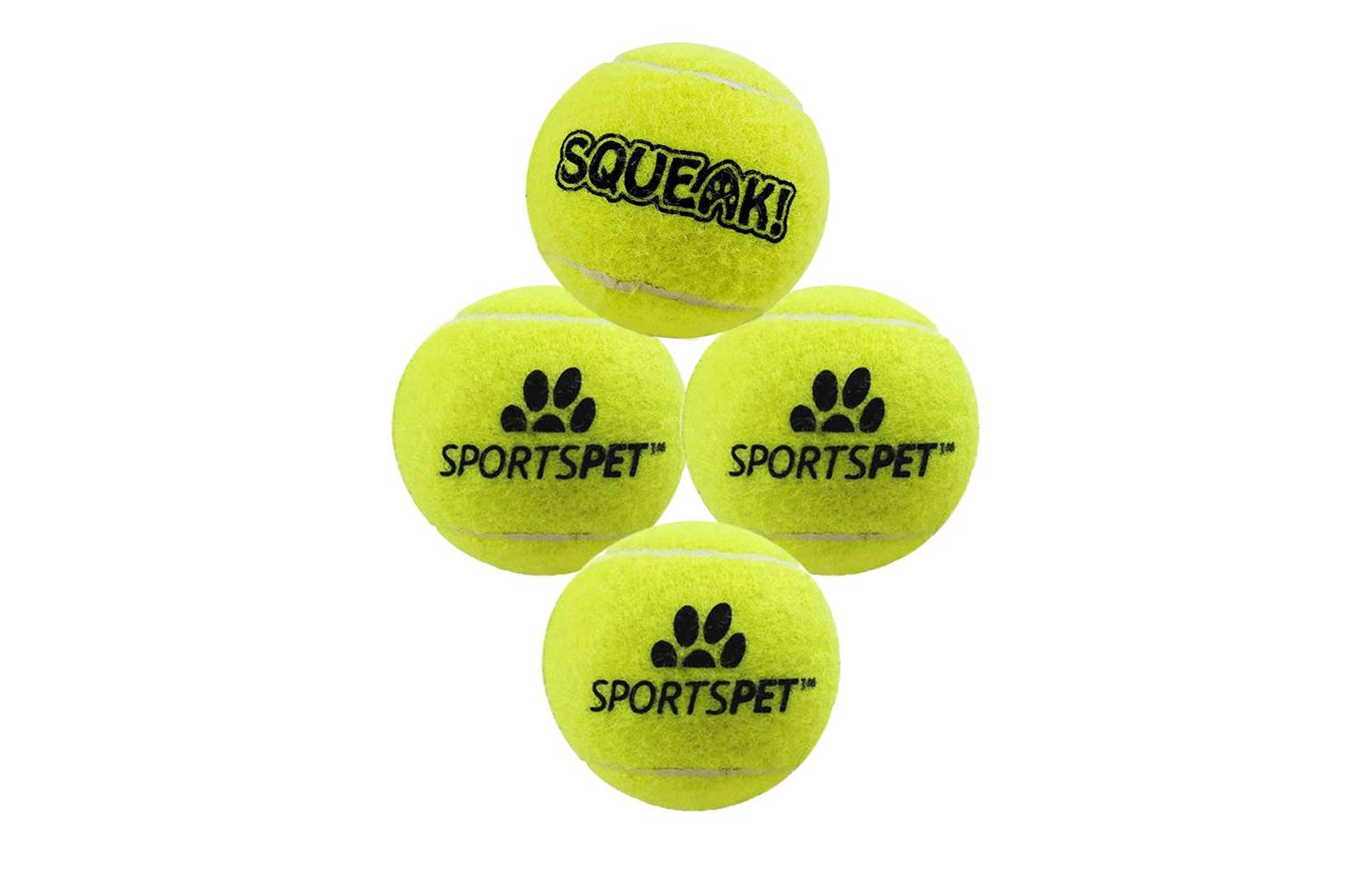 Sportspet Pei-260690 - Sportspet Tennis Mini Squeak 4 Pack