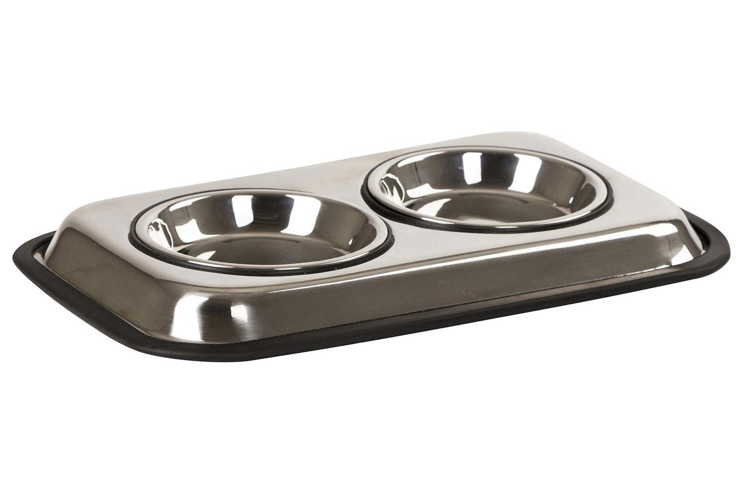 Kerbl Ker-81319 - Stainless Steel Bowl Duo 37x23x3cm