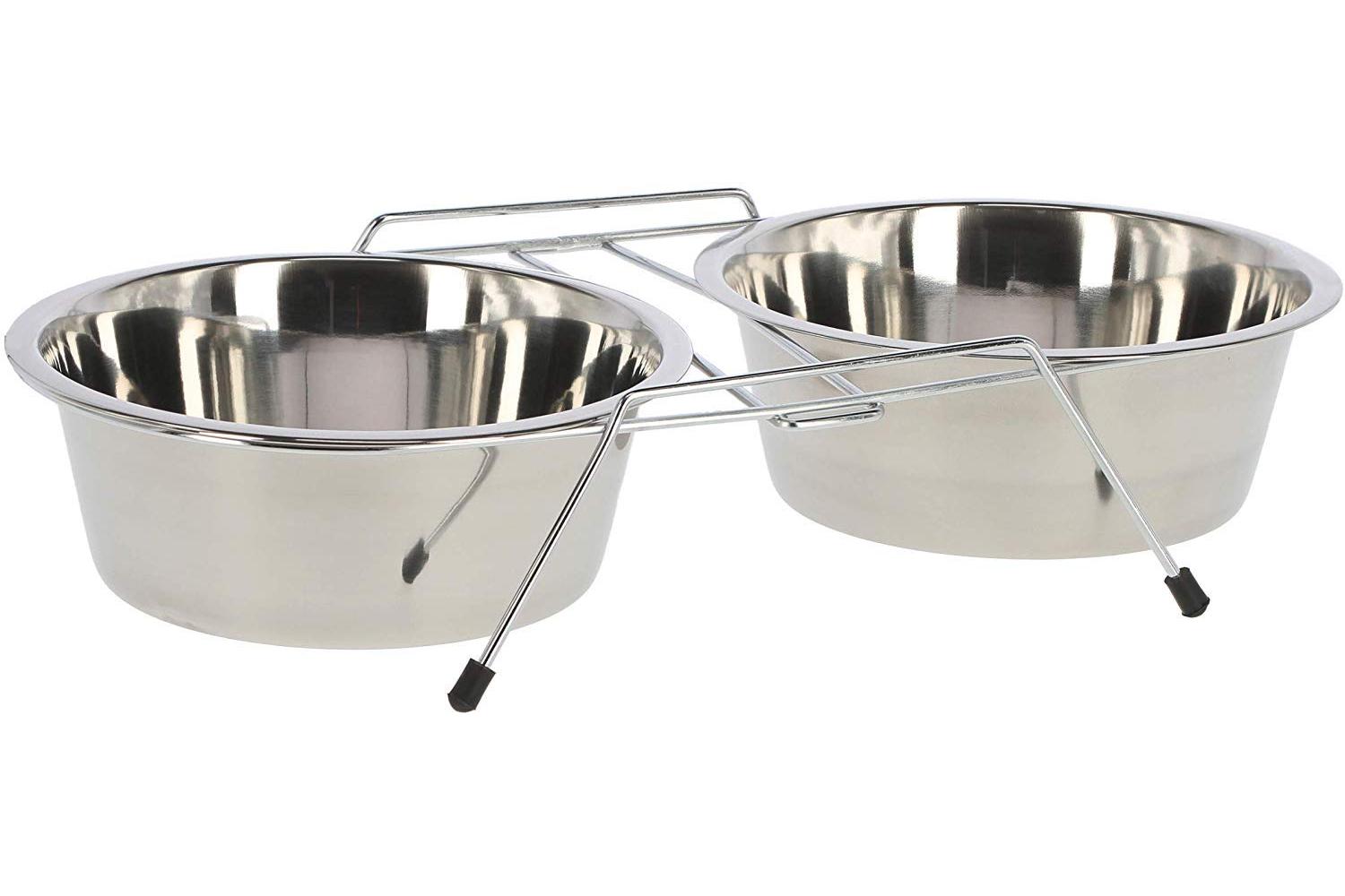 Kerbl Pet Ker-83408 - Metal Twin Feeder Incl. 2 X 900 Ml Bow
