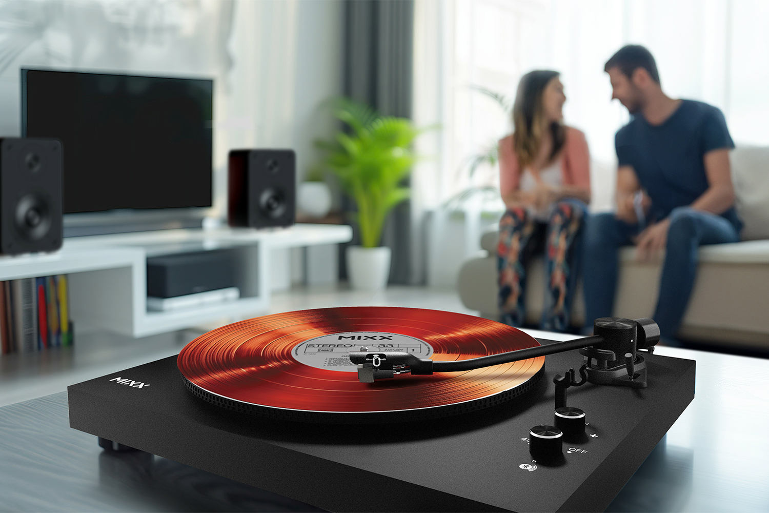 Mixx Analog System 5 Vinyl Record Player + Wireless Speakers | MAS-05-BK-488 | Black