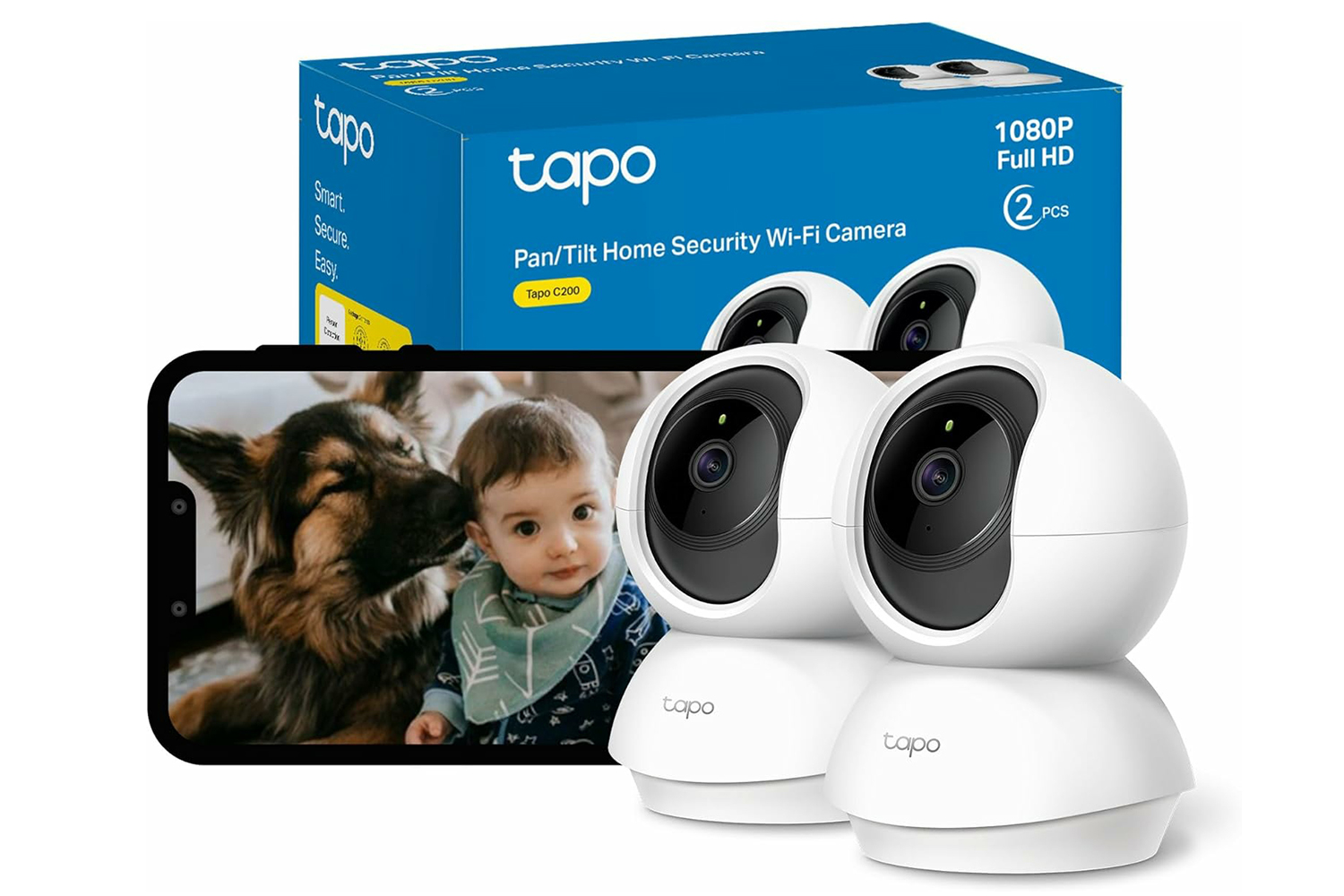 TP-Link Tapo Pan/Tilt Home Security Wi-Fi Camera | Pack of 2