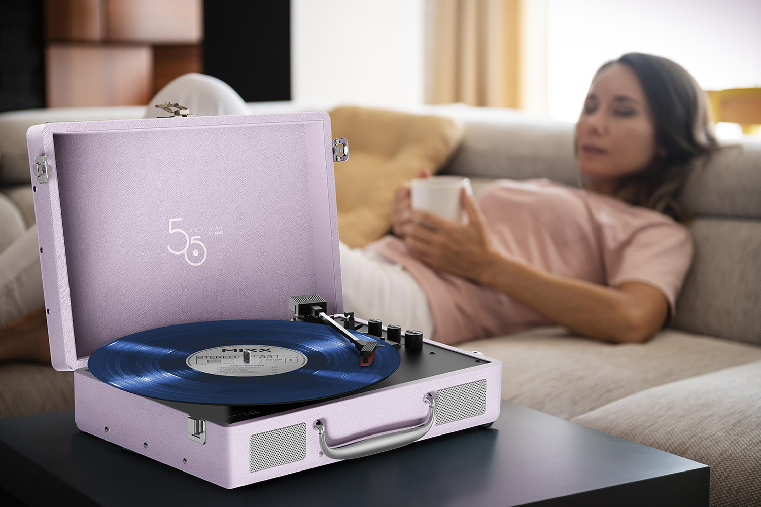 Mixx Revival 55 Stereo Vinyl Record Player | MRRP-55-PI-492 | Pink
