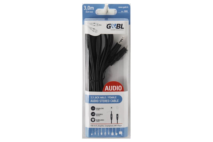 G&BL 3.5mm Stereo Audio Extension Cable | 3m