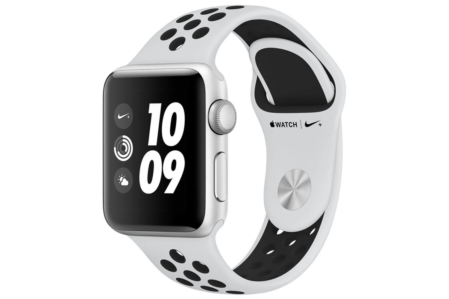 Apple Watch Nike+ GPS, 38mm Silver Aluminium Case with Pure Platinum/Black Nike Sport Band