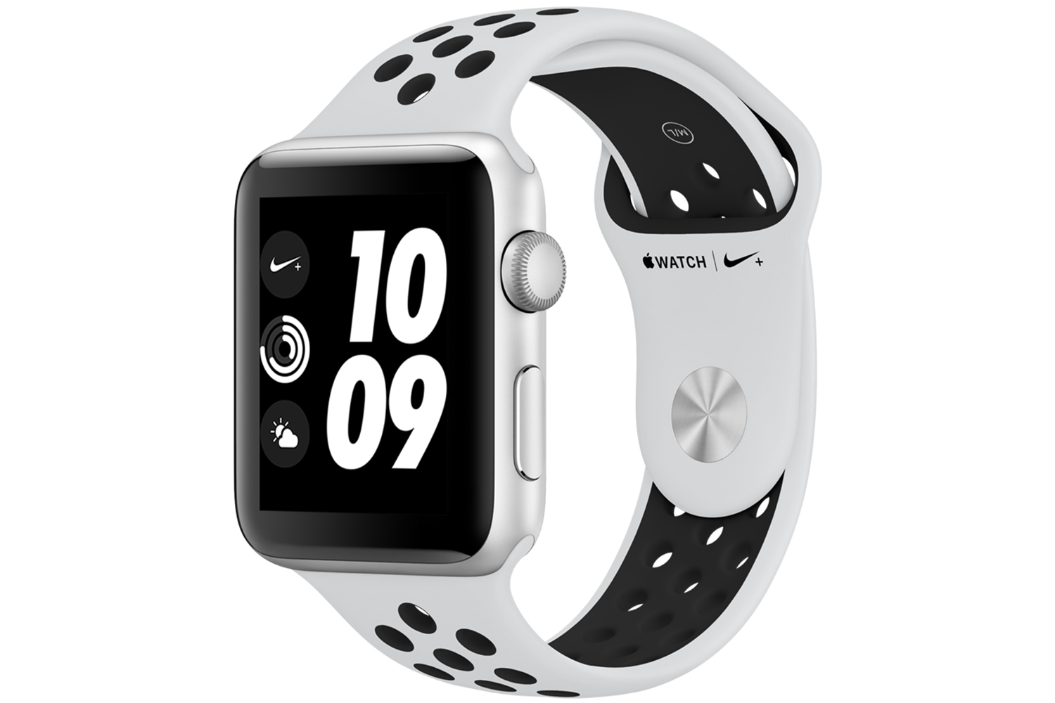 Apple Watch Nike+ GPS, 42mm Silver Aluminium Case with Pure Platinum/Black Nike Sport Band
