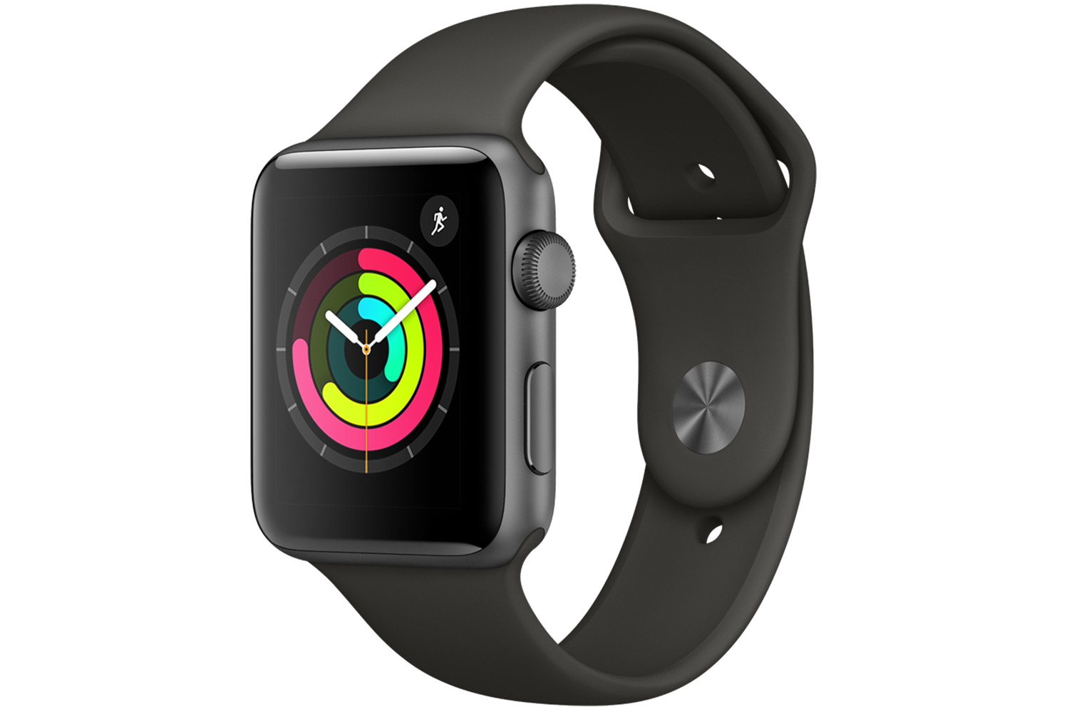 Apple Watch Series 3 GPS, 42mm Space Grey Aluminium Case with Grey Sport Band
