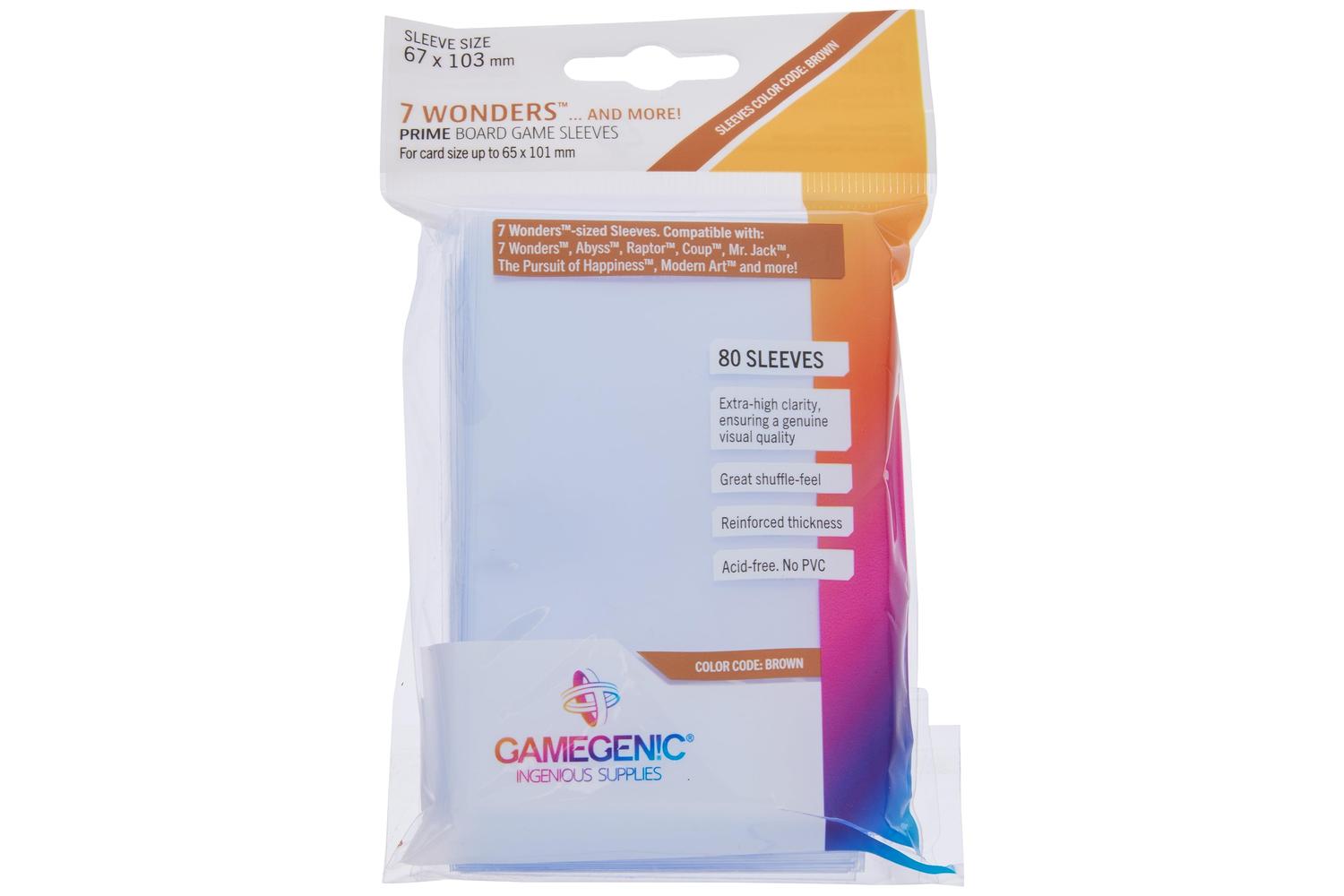 Gamegenic | Ggs11044ml | Unit Gamegenic Prime 7 Wonders Sleeves 67 X 103 Mm (80 Ct.)