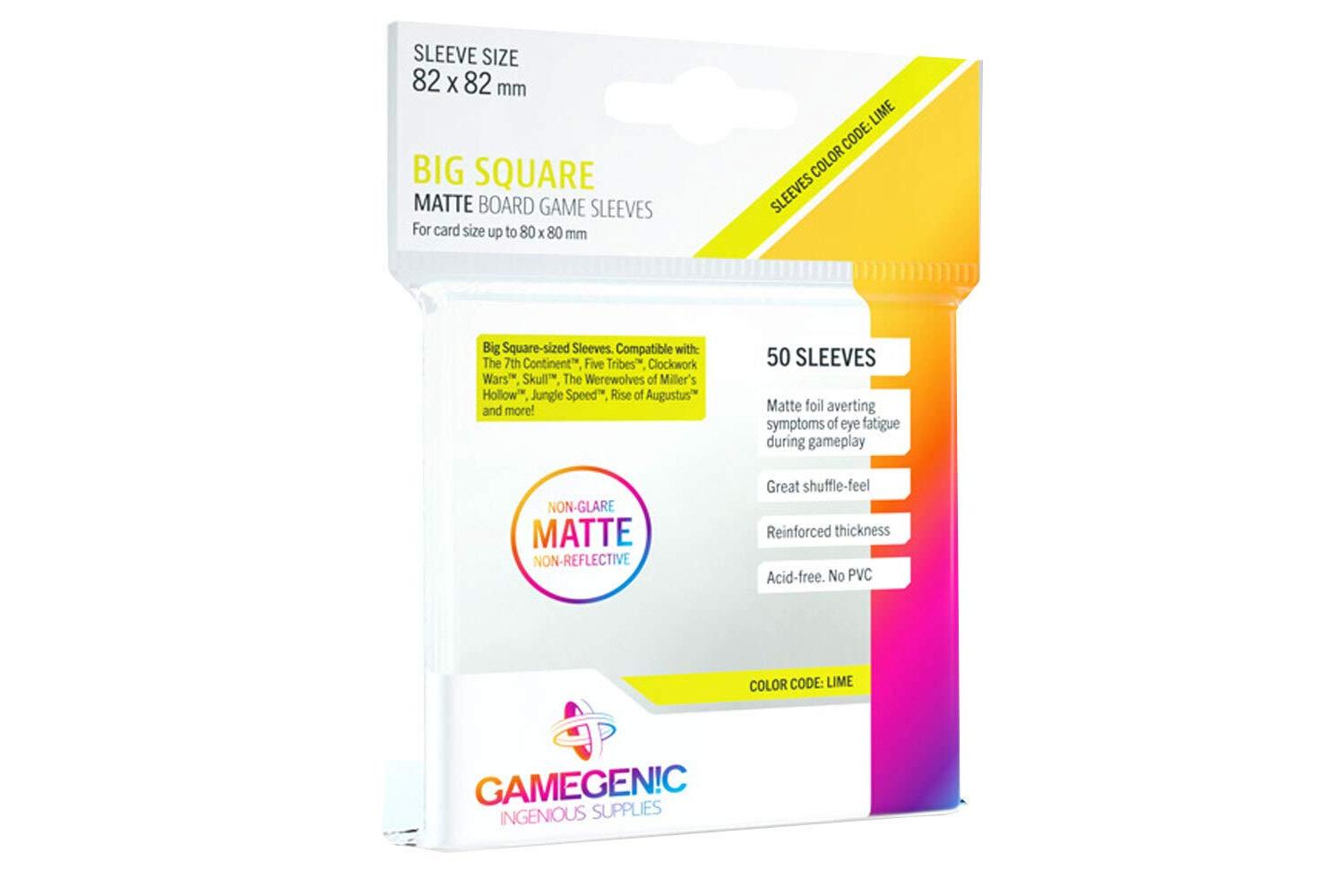 Gamegenic | Ggs11060ml | Unit Gamegenic Matte Big Square- Sized Sleeves 82 X 82 Mm (50 Ct.)