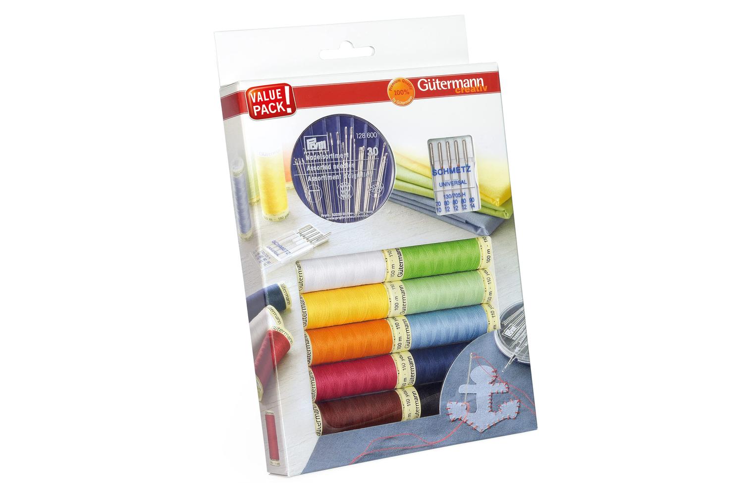 Gutermann Gro-734562 - Tset Sa 10x100m Ndls - Thread Set Sew
