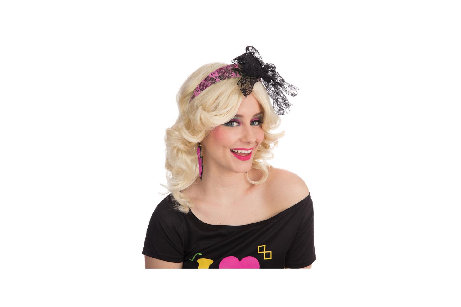 Rubies | Rb-ba258 | Pink Laced Headband With Bow