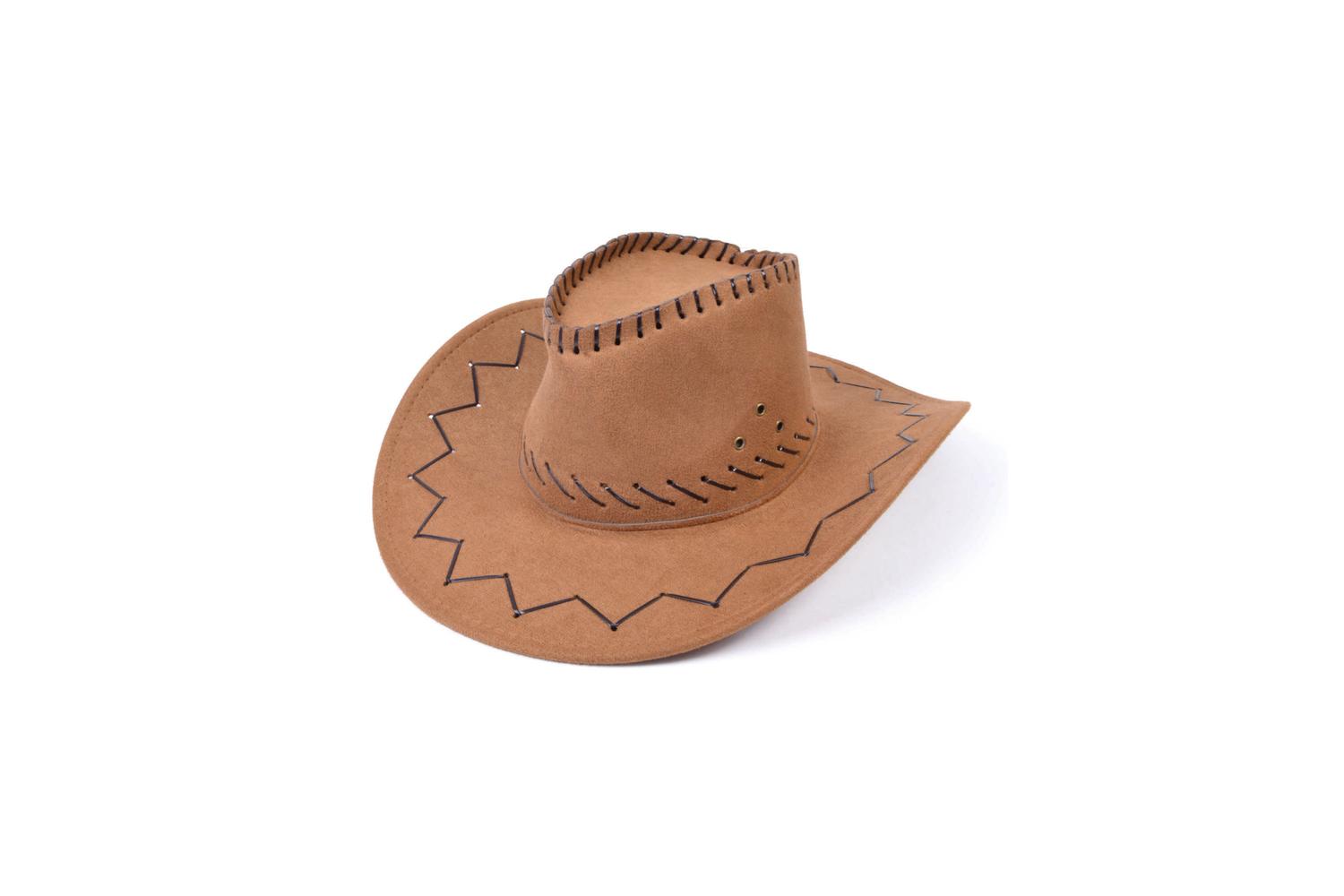 Rubies | Rb-bh425 | Leather Stitched Brown Cowboy Hat