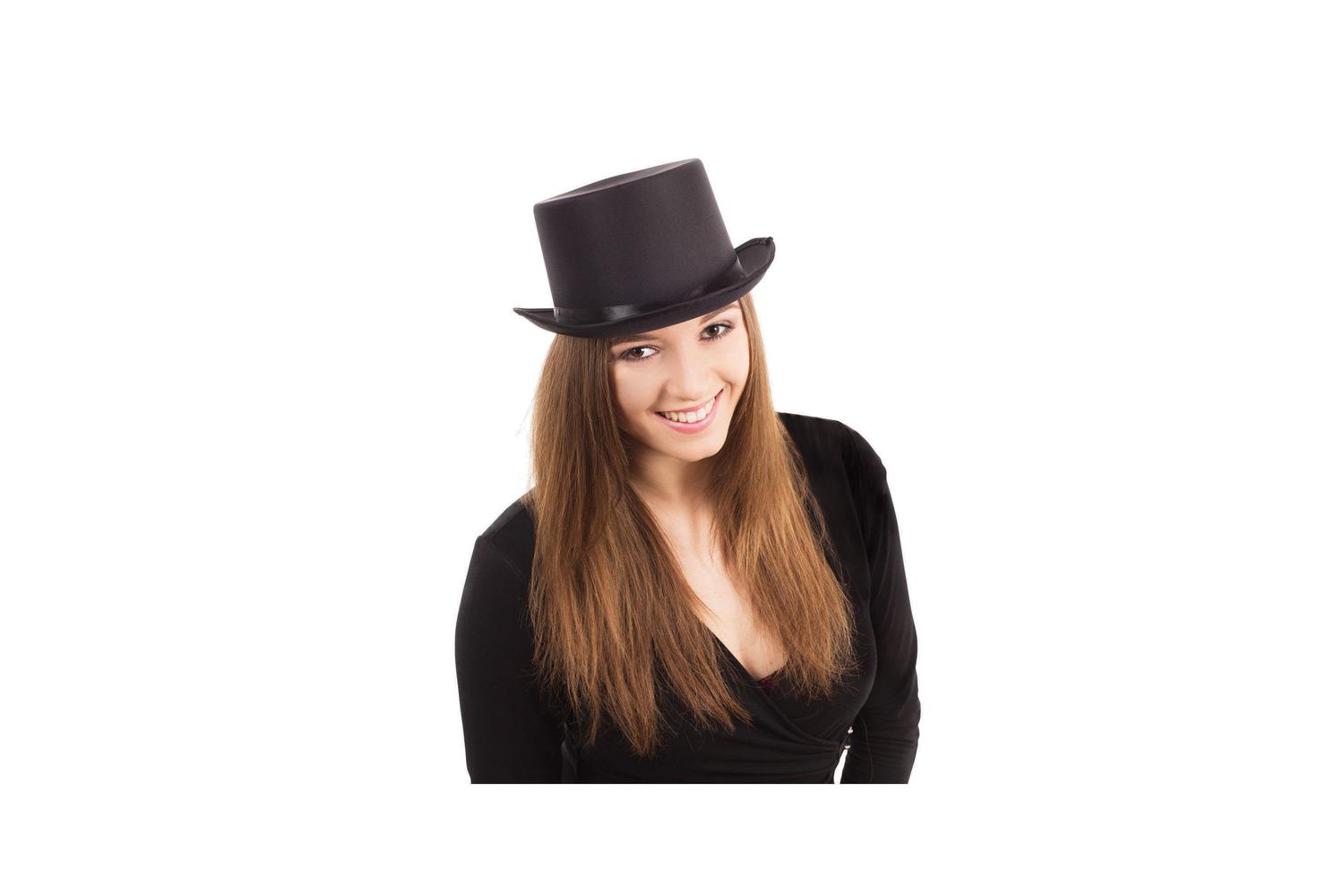 Rubies | Rb-bh476 | Black Satin Look Top Hat