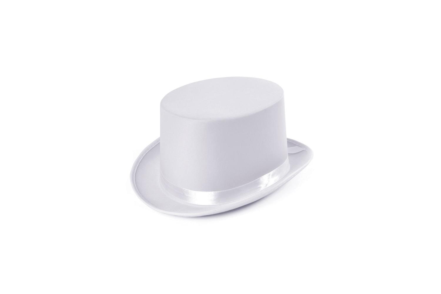 Rubies | Rb-bh477 | White Satin Look Top Hat